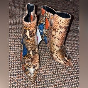 Snakeskin heels, multicolor